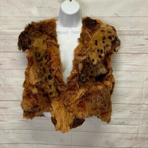 Source Unknown Faux Fur Vest in Brown and Black